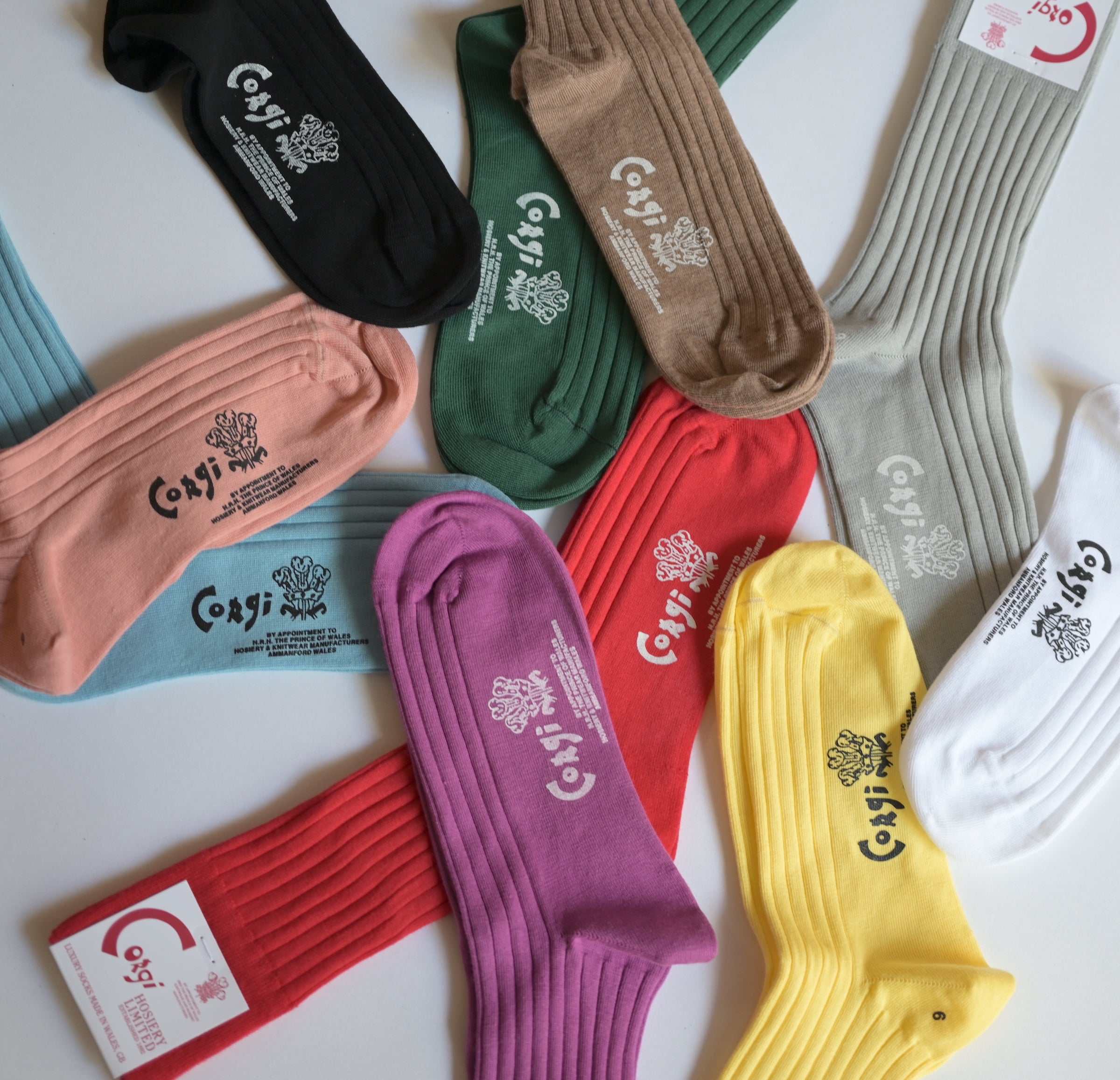 CORGI新作のFINE GAUGE SOCKS販売開始しました。