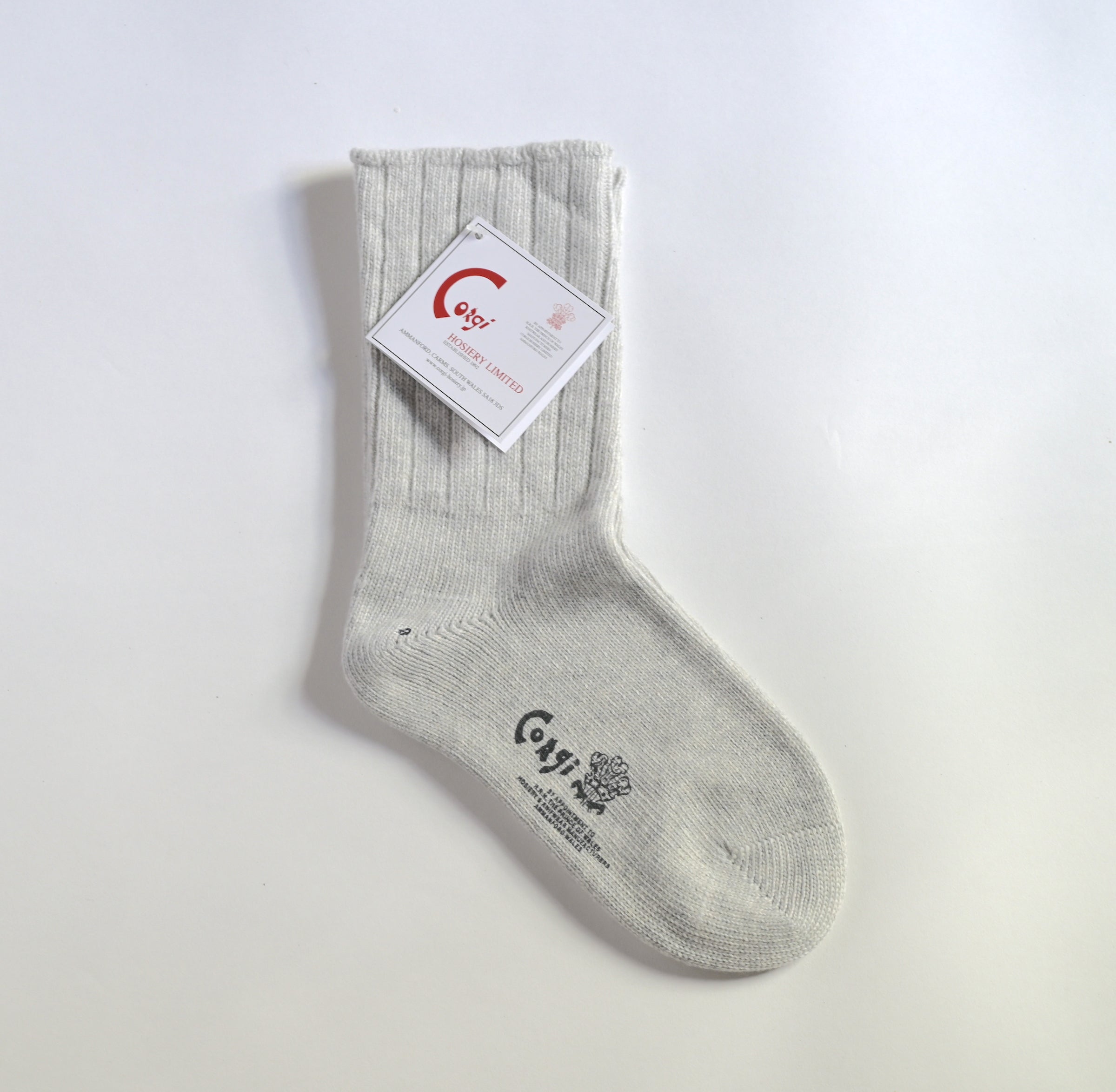 GEELONG FRILL TOP WOMENS SOCKS GREY