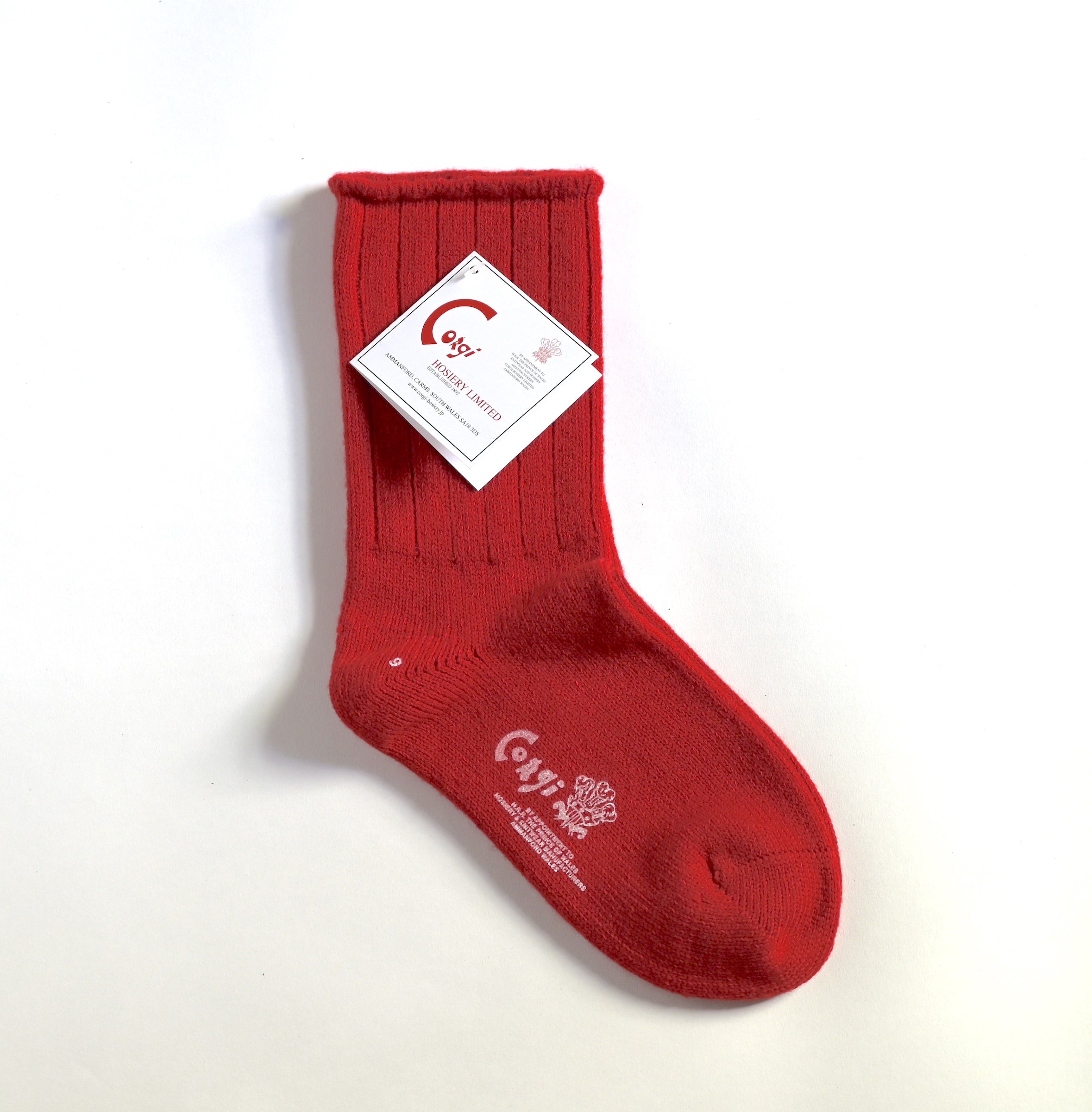 GEELONG FRILL TOP WOMENS SOCKS RED