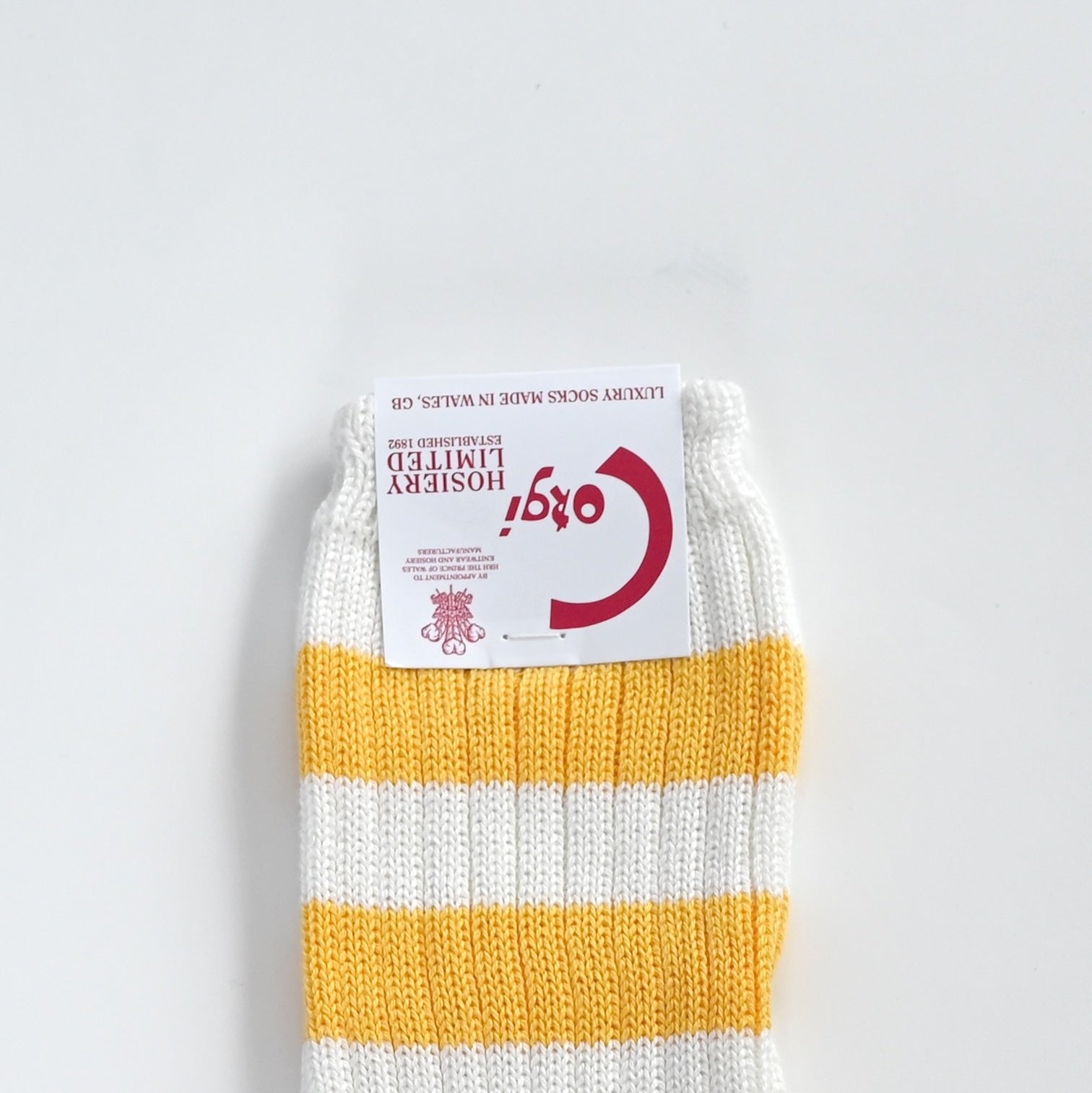 SOFT COTTON LADIES BOADER SOCKS YELLOW