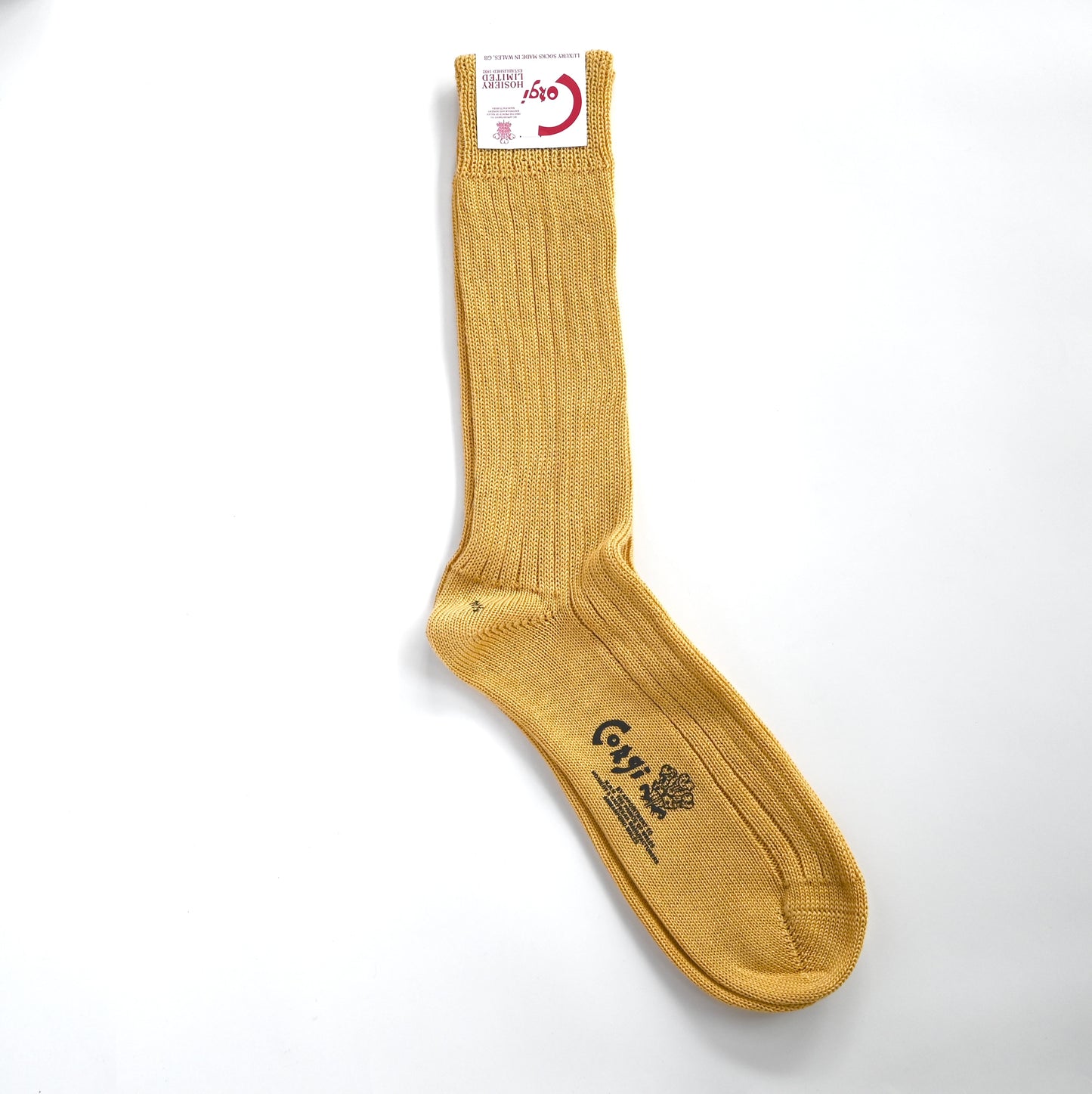 PLAIN MERCERIZED SOCKS YELLOW