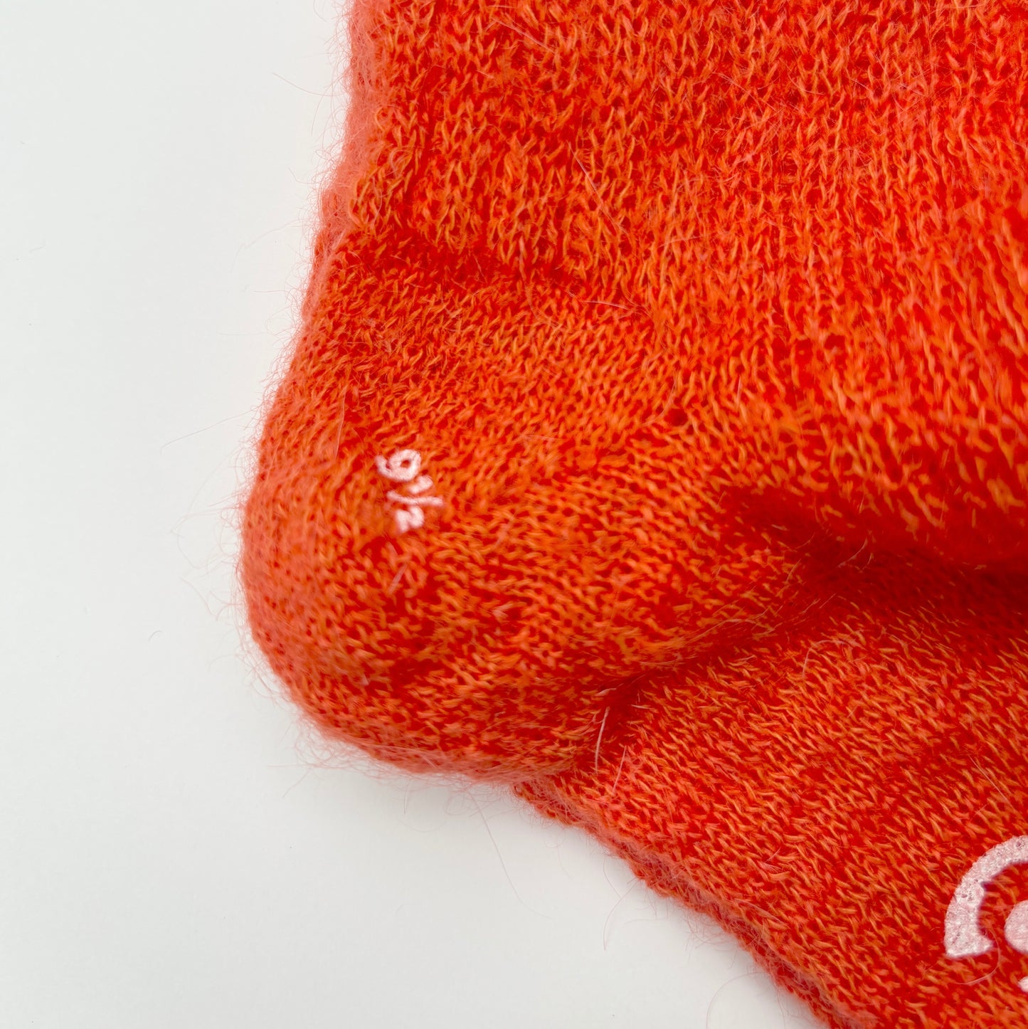MOHAIR LADIES PLAIN RIB SOCKS ORANGE