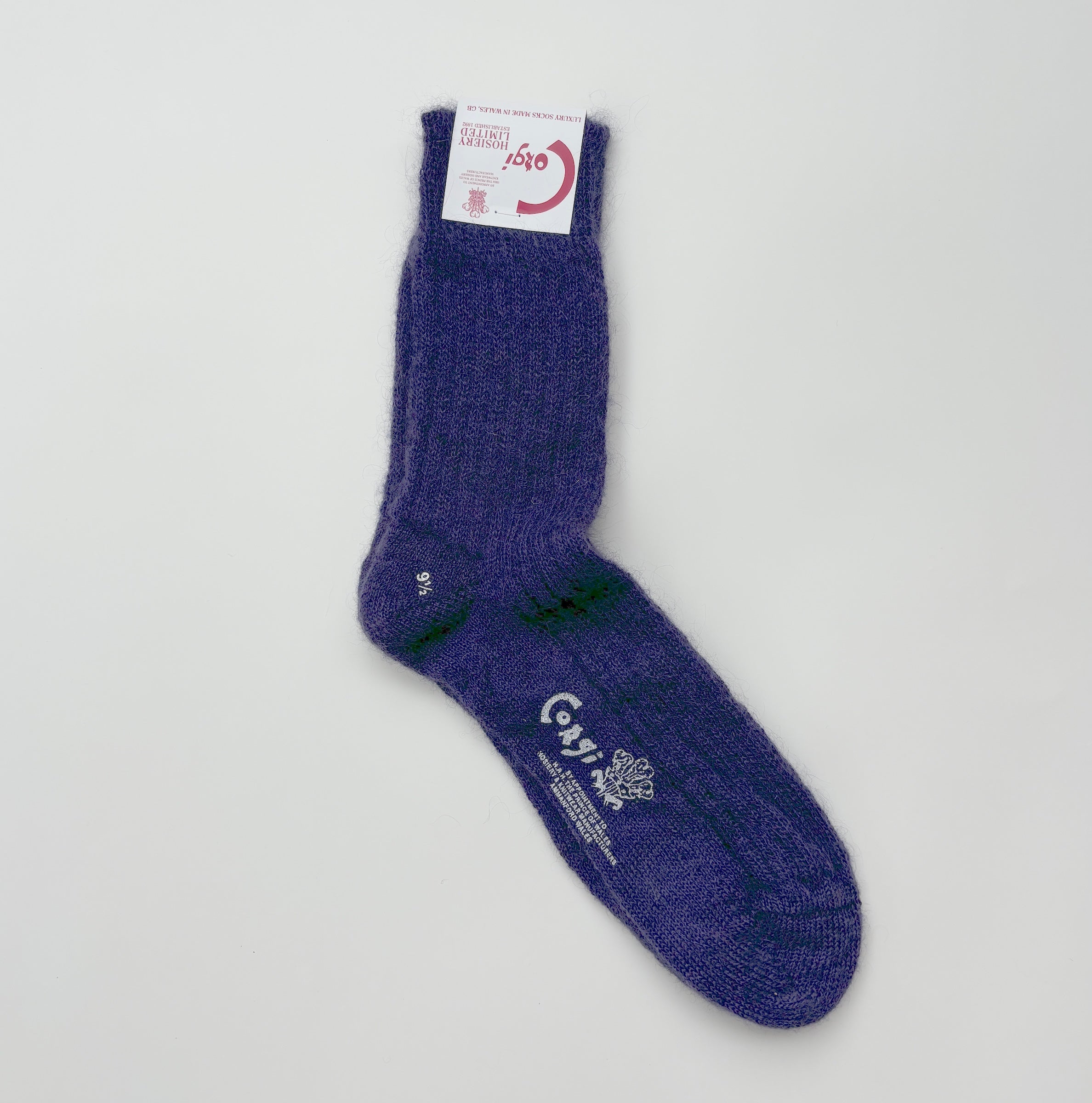 MOHAIR LADIES PLAIN RIB SOCKS PURPLE
