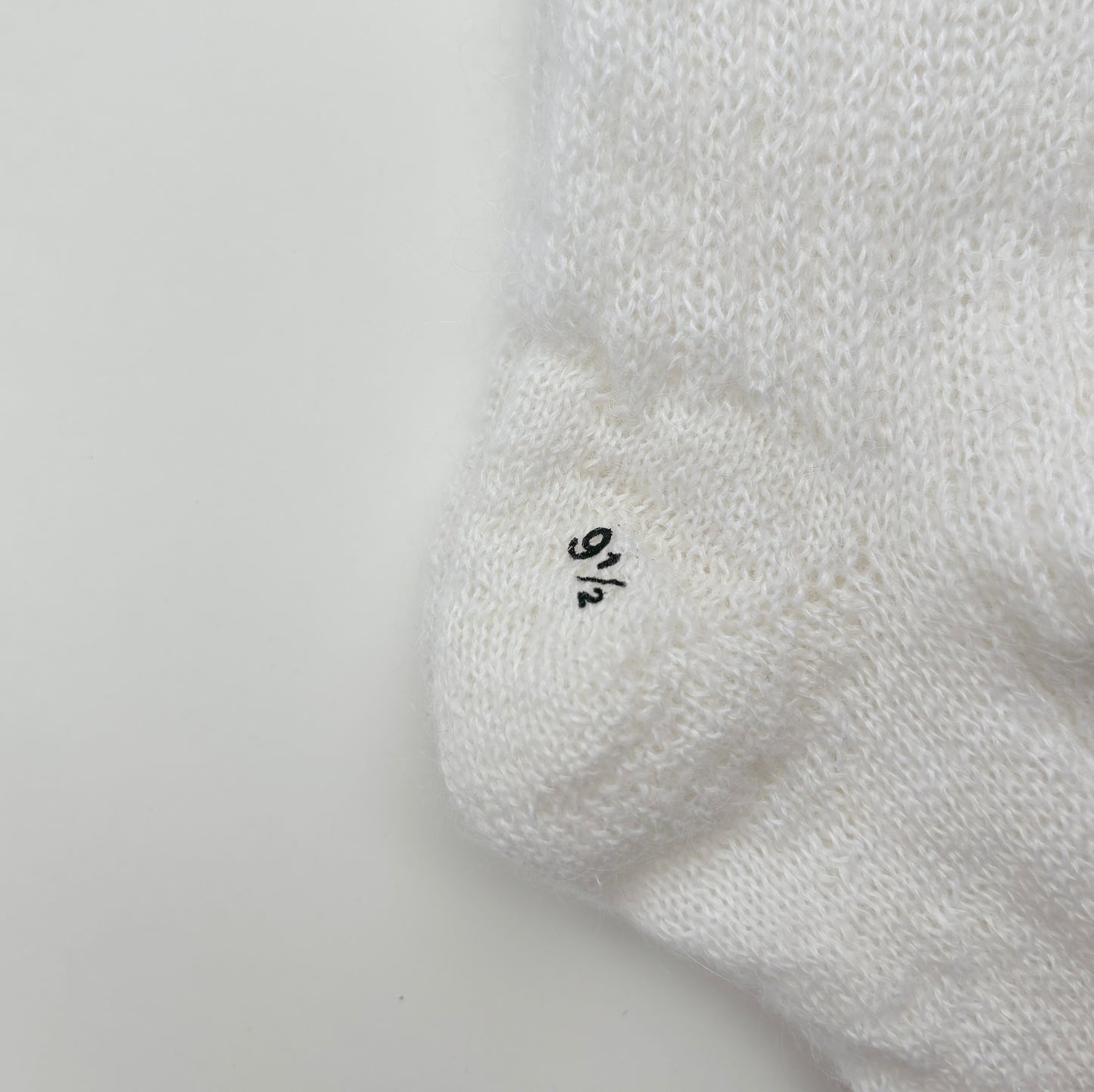 MOHAIR LADIES PLAIN RIB SOCKS WHITE
