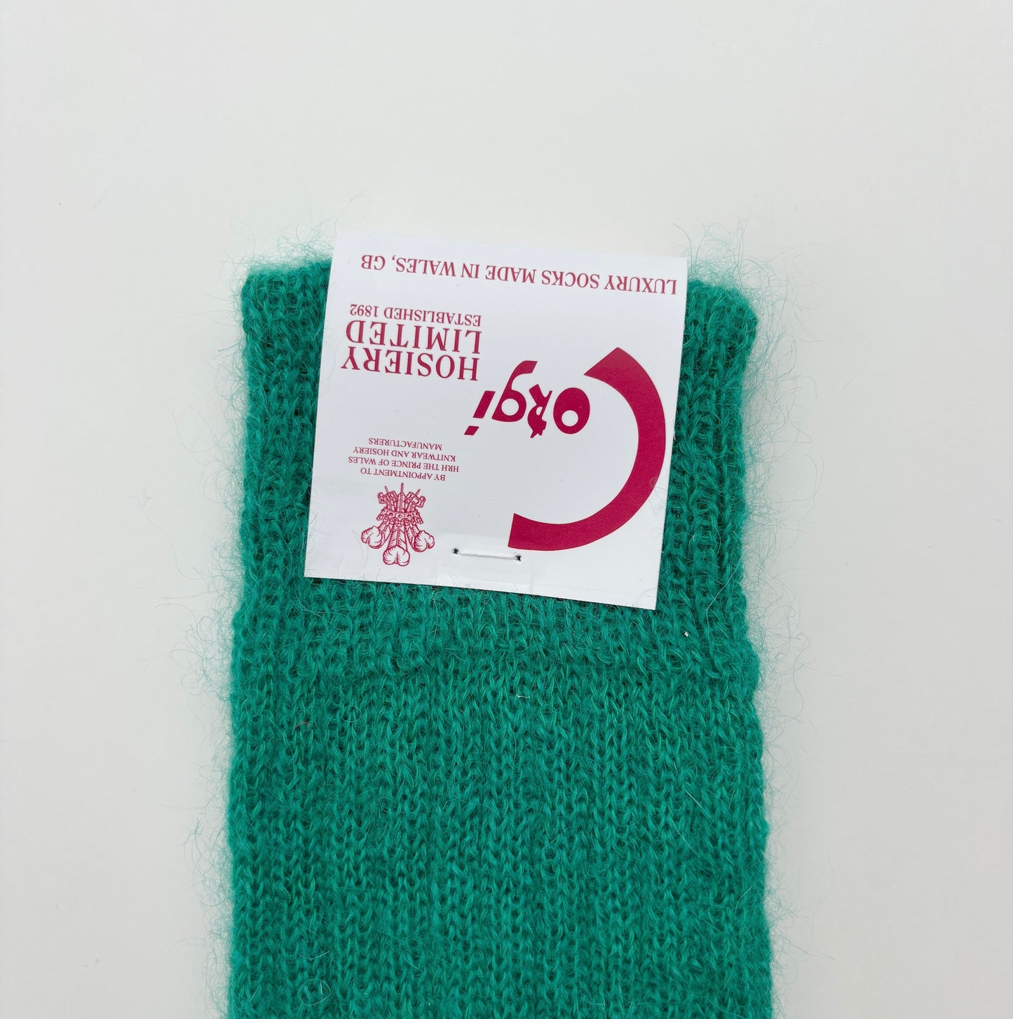 MOHAIR LADIES PLAIN RIB SOCKS GREEN