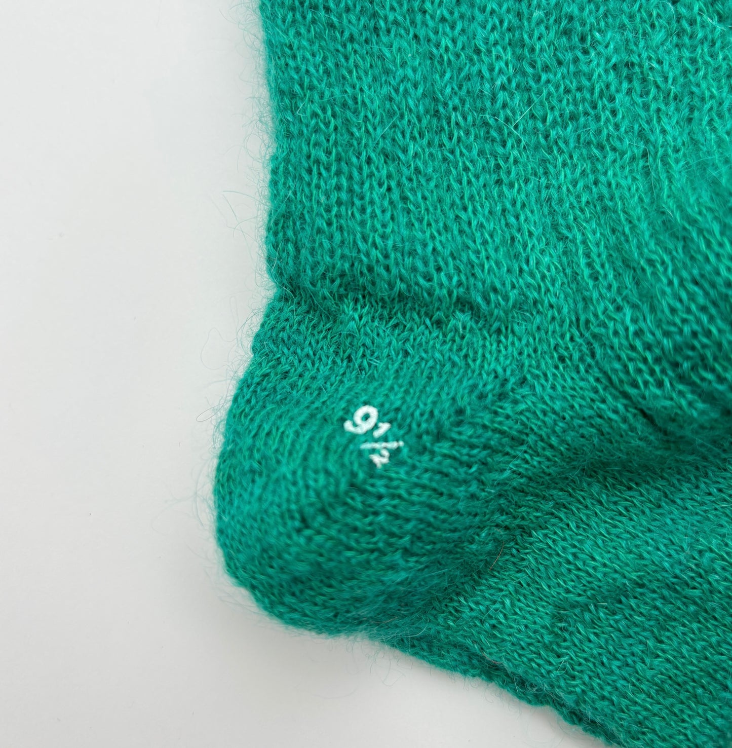MOHAIR LADIES PLAIN RIB SOCKS GREEN