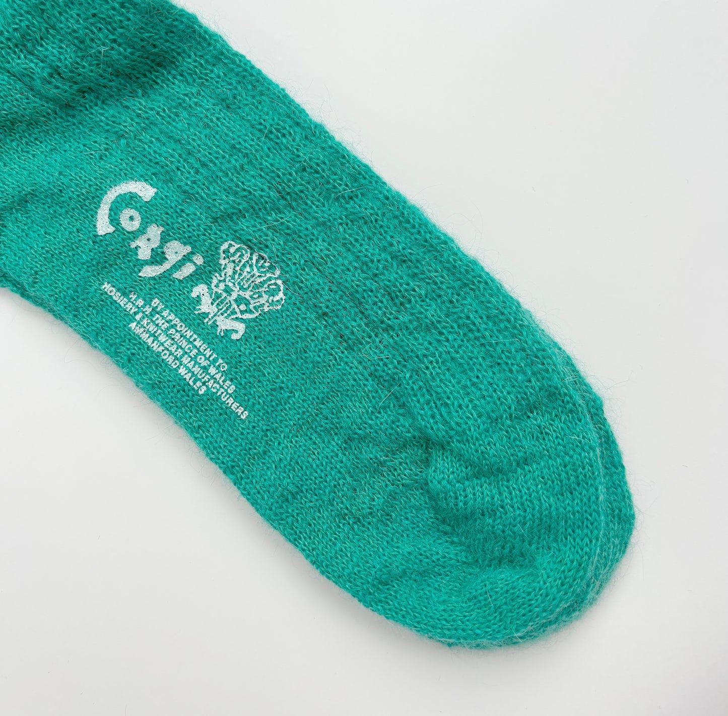 MOHAIR LADIES PLAIN RIB SOCKS GREEN