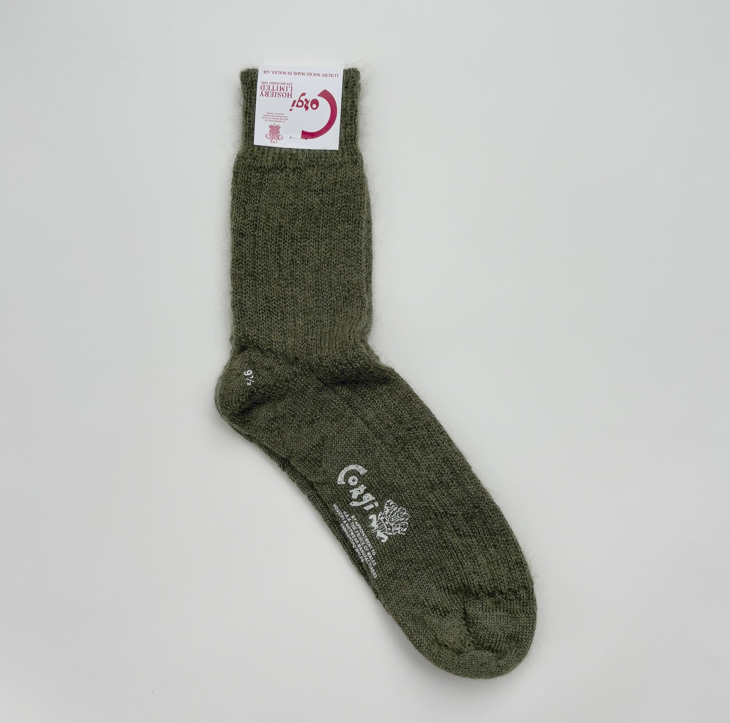 MOHAIR LADIES PLAIN RIB SOCKS KHAKI