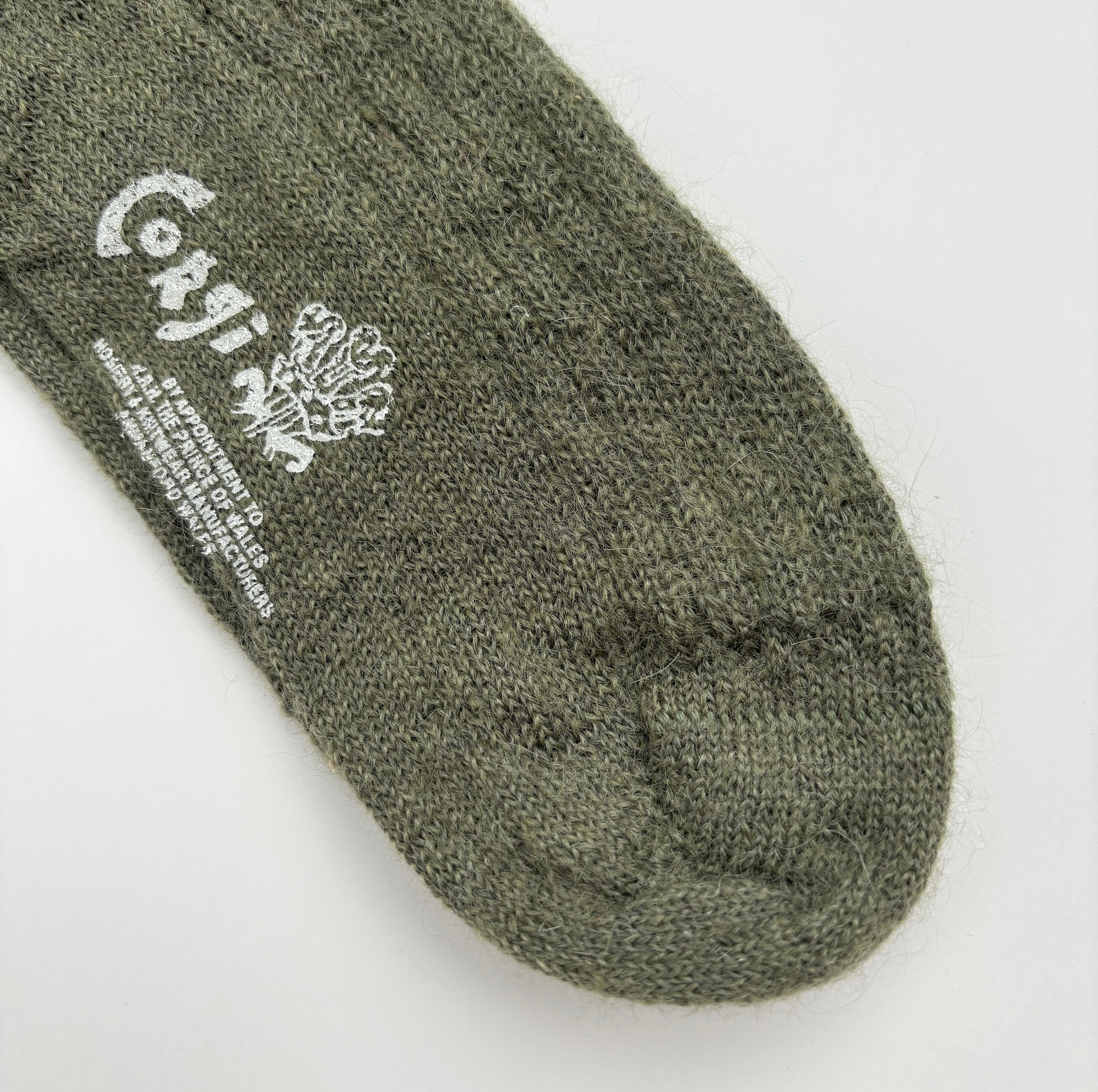 MOHAIR LADIES PLAIN RIB SOCKS KHAKI