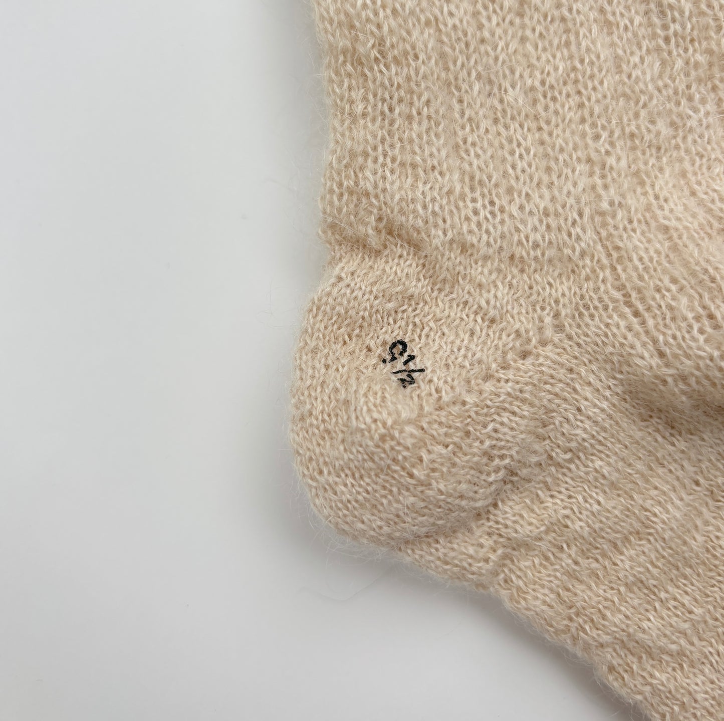 MOHAIR LADIES PLAIN RIB SOCKS BEIGE