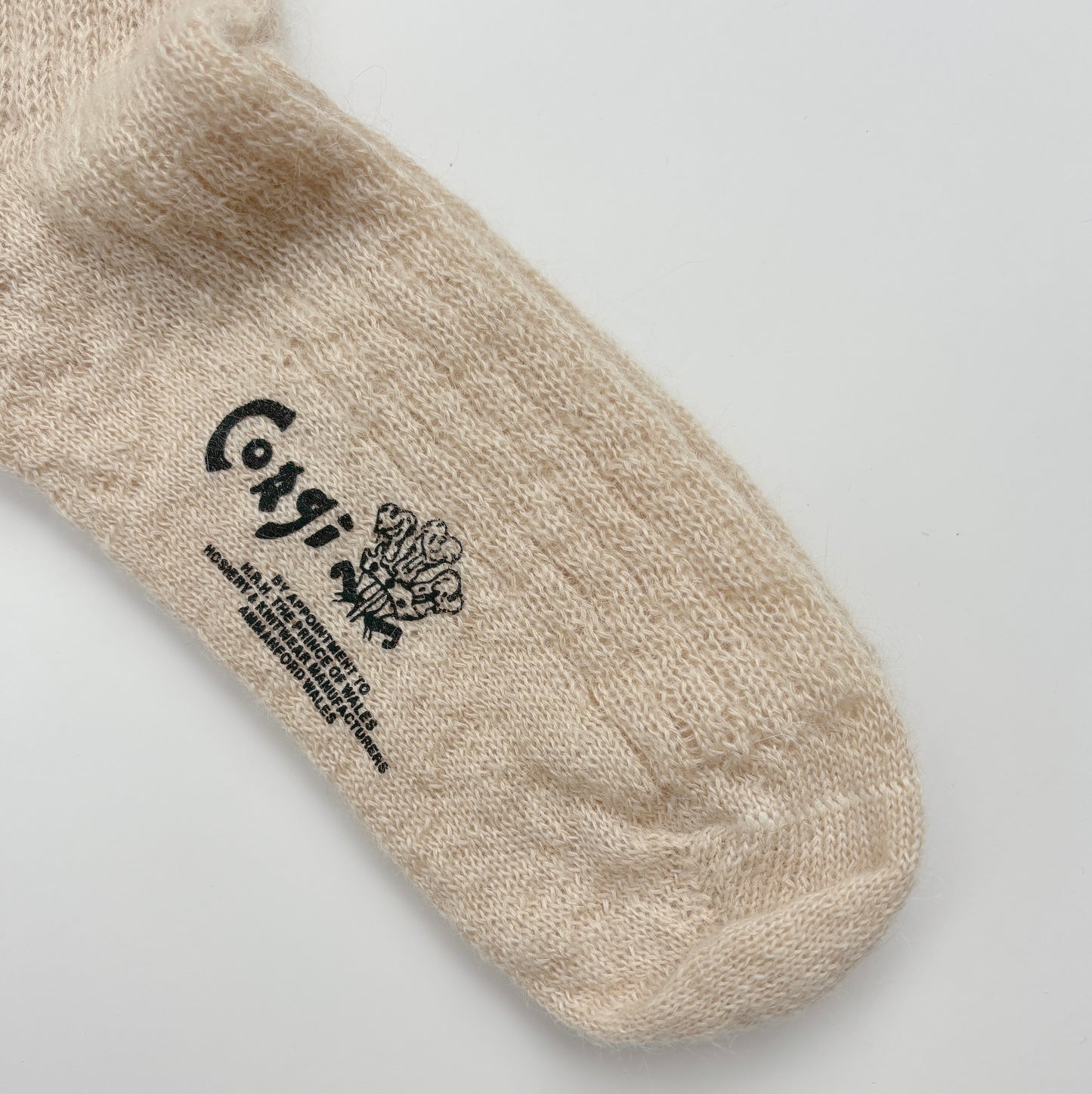MOHAIR LADIES PLAIN RIB SOCKS BEIGE