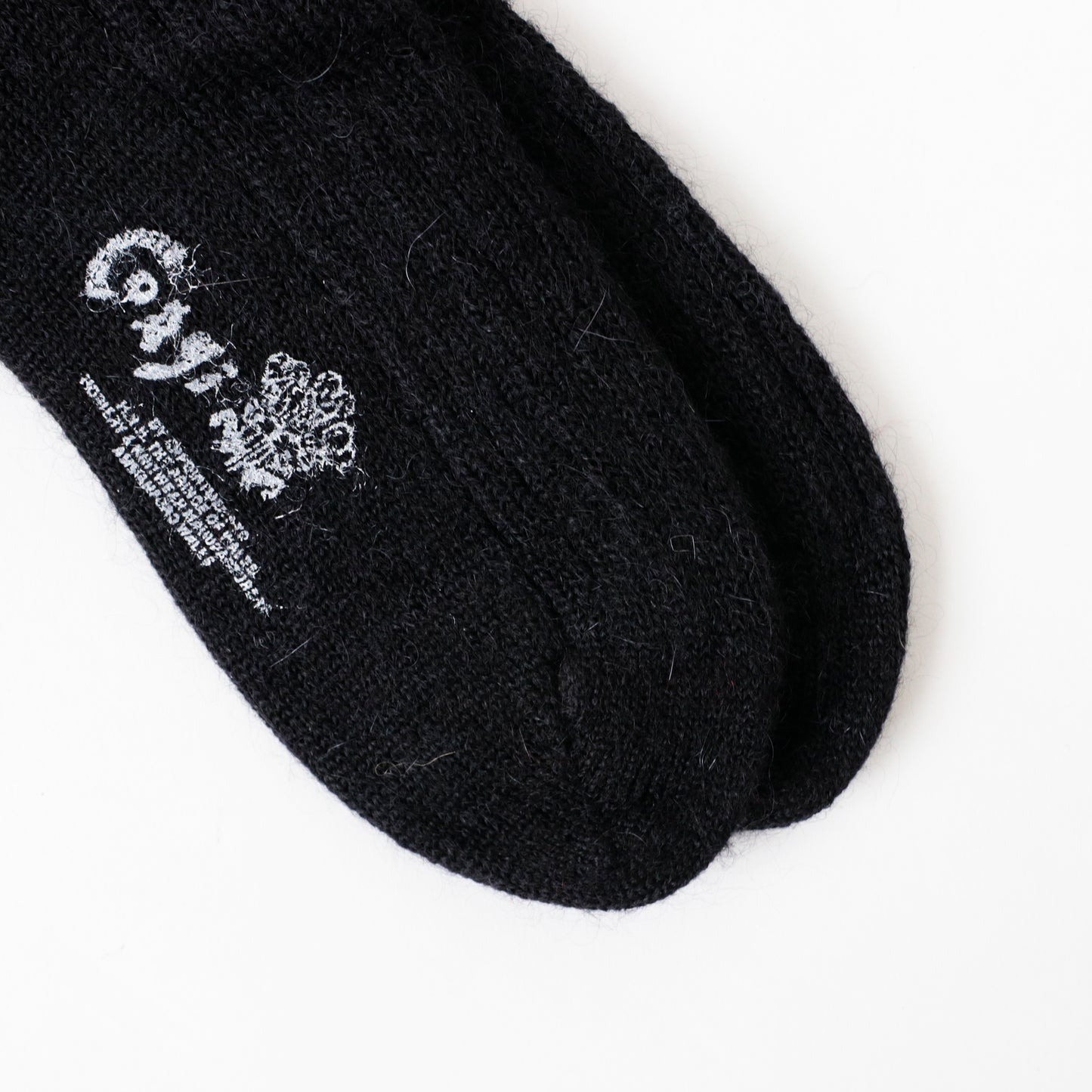 MOHAIR LADIES PLAIN RIB SOCKS BLACK