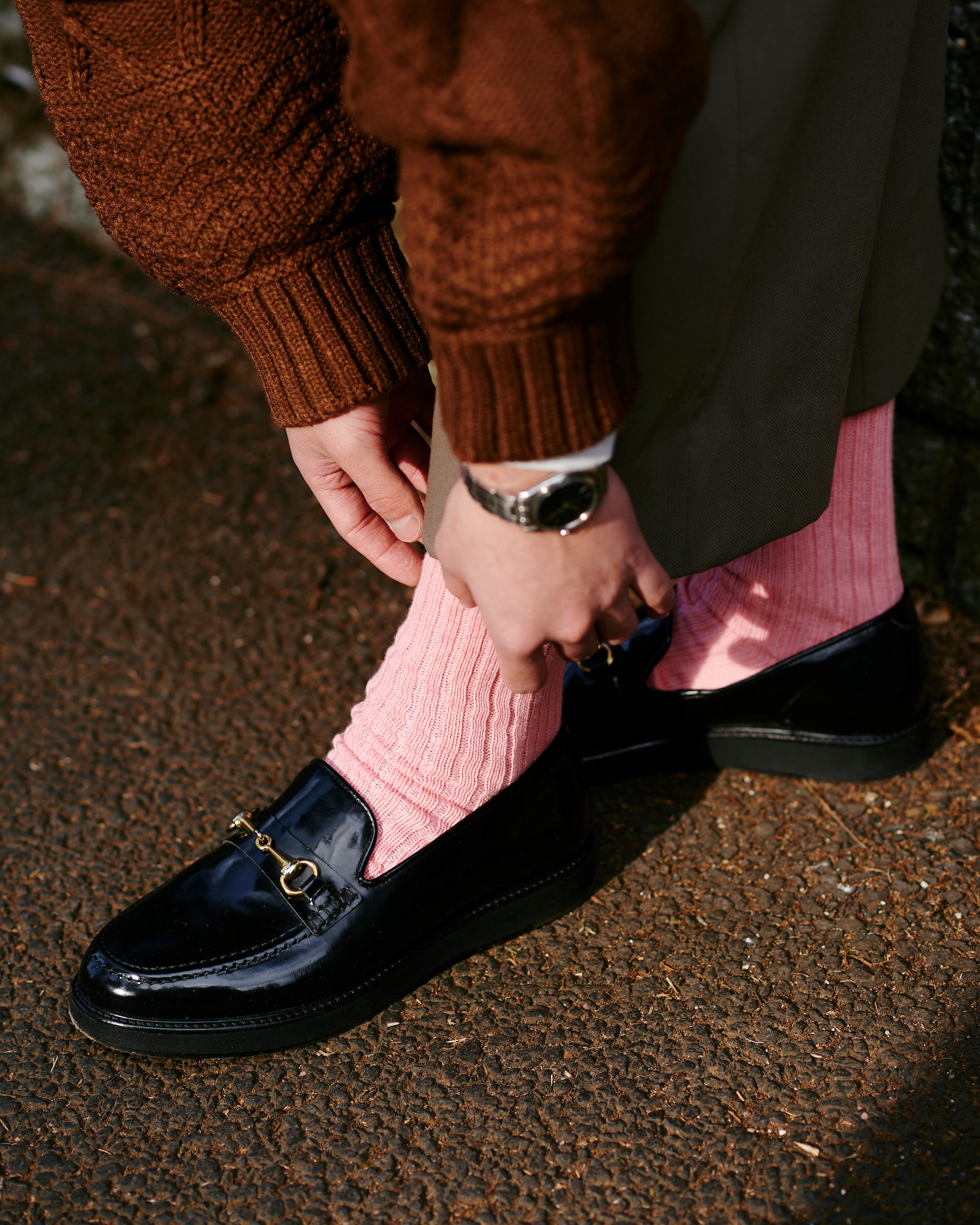 CORGI SOFT COTTON MENS PLAIN SOCKS PINK