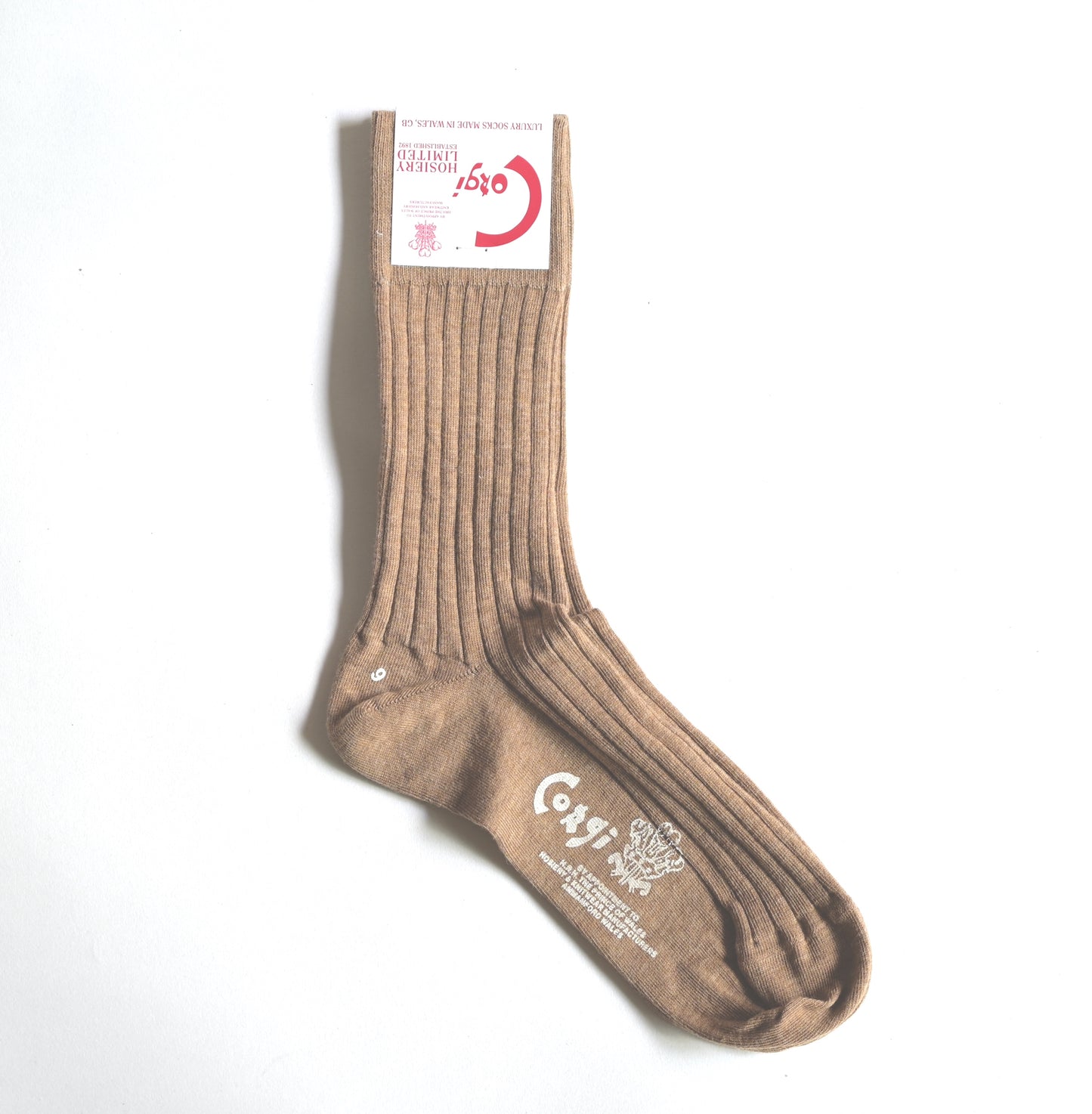 FINE GAUGE COTTON PLAIN WOMENS SOCKS BEIGE