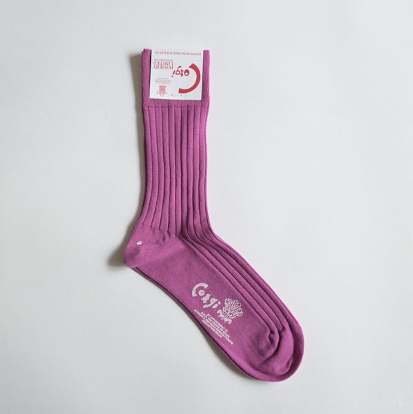 FINE GAUGE COTTON PLAIN WOMENS SOCKS PURPLE