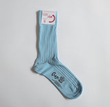 FINE GAUGE COTTON PLAIN WOMENS SOCKS LIGHT BLUE