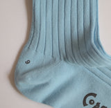 FINE GAUGE COTTON PLAIN WOMENS SOCKS LIGHT BLUE