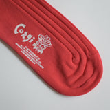 FINE GAUGE COTTON PLAIN WOMENS SOCKS RED