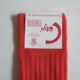 FINE GAUGE COTTON PLAIN WOMENS SOCKS RED