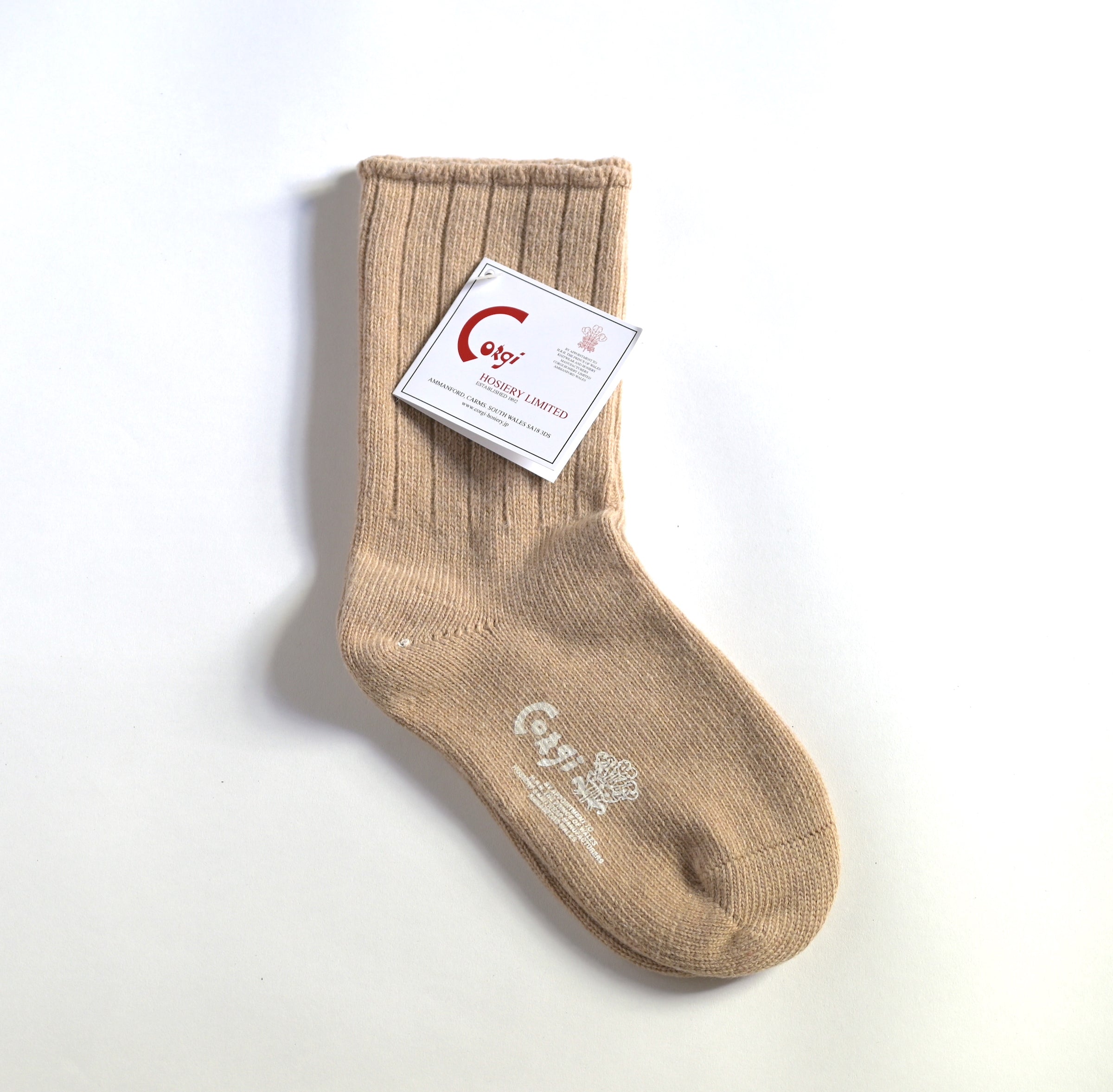 GEELONG FRILL TOP WOMENS SOCKS BEIGE