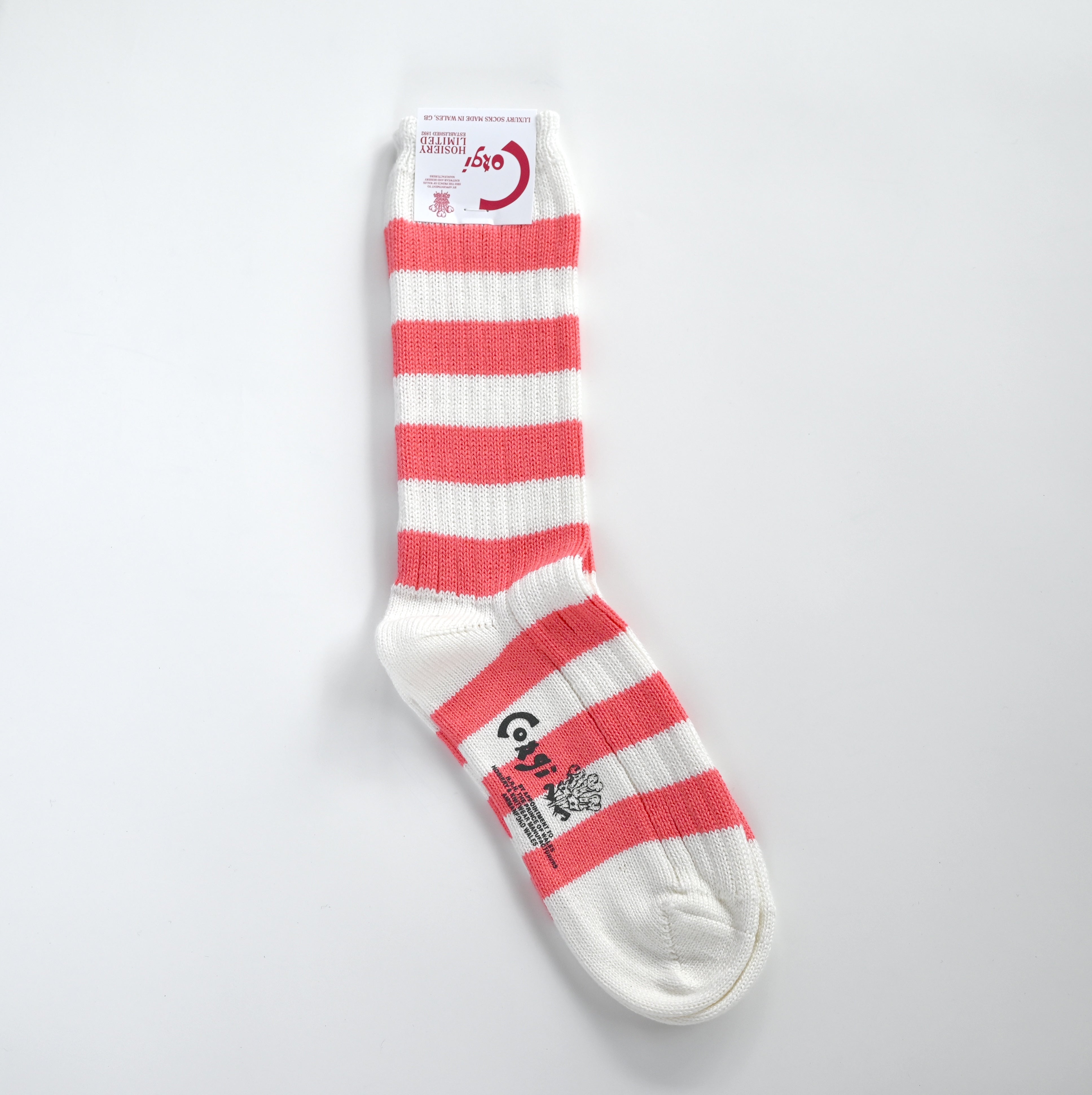 SOFT COTTON LADIES BOADER SOCKS PINK