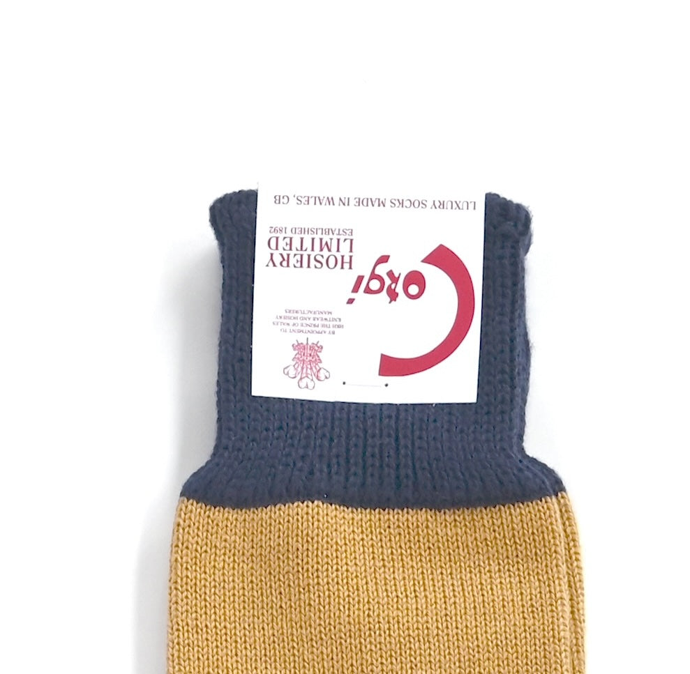 SOFT COTTON PLAIN HEAL&TOE SOCKS NAVY
