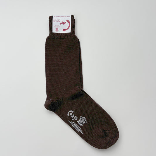 LADIES PLAIN FLAT SOCKS BROWN