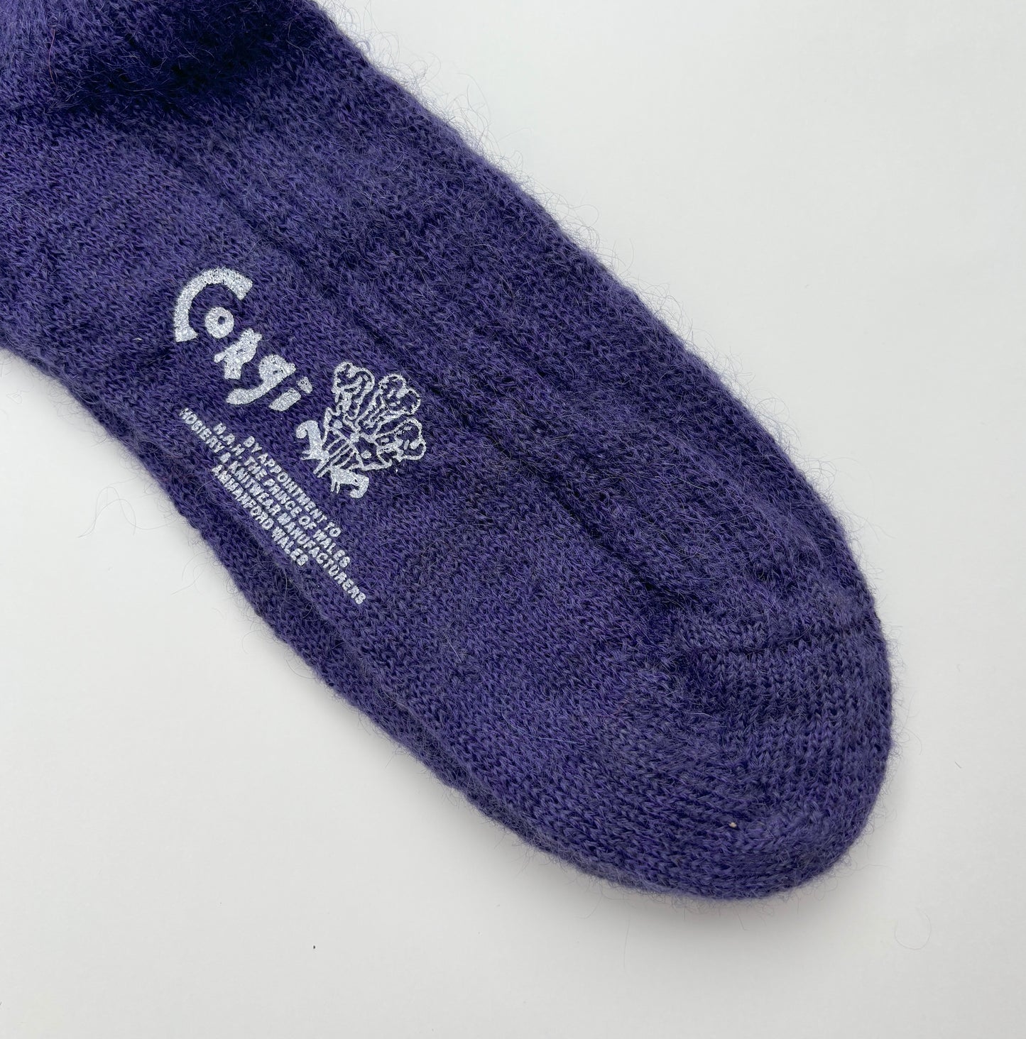 MOHAIR LADIES PLAIN RIB SOCKS  PURPLE