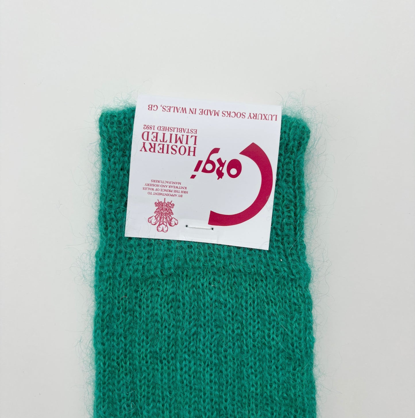 MOHAIR LADIES PLAIN RIB SOCKS  GREEN