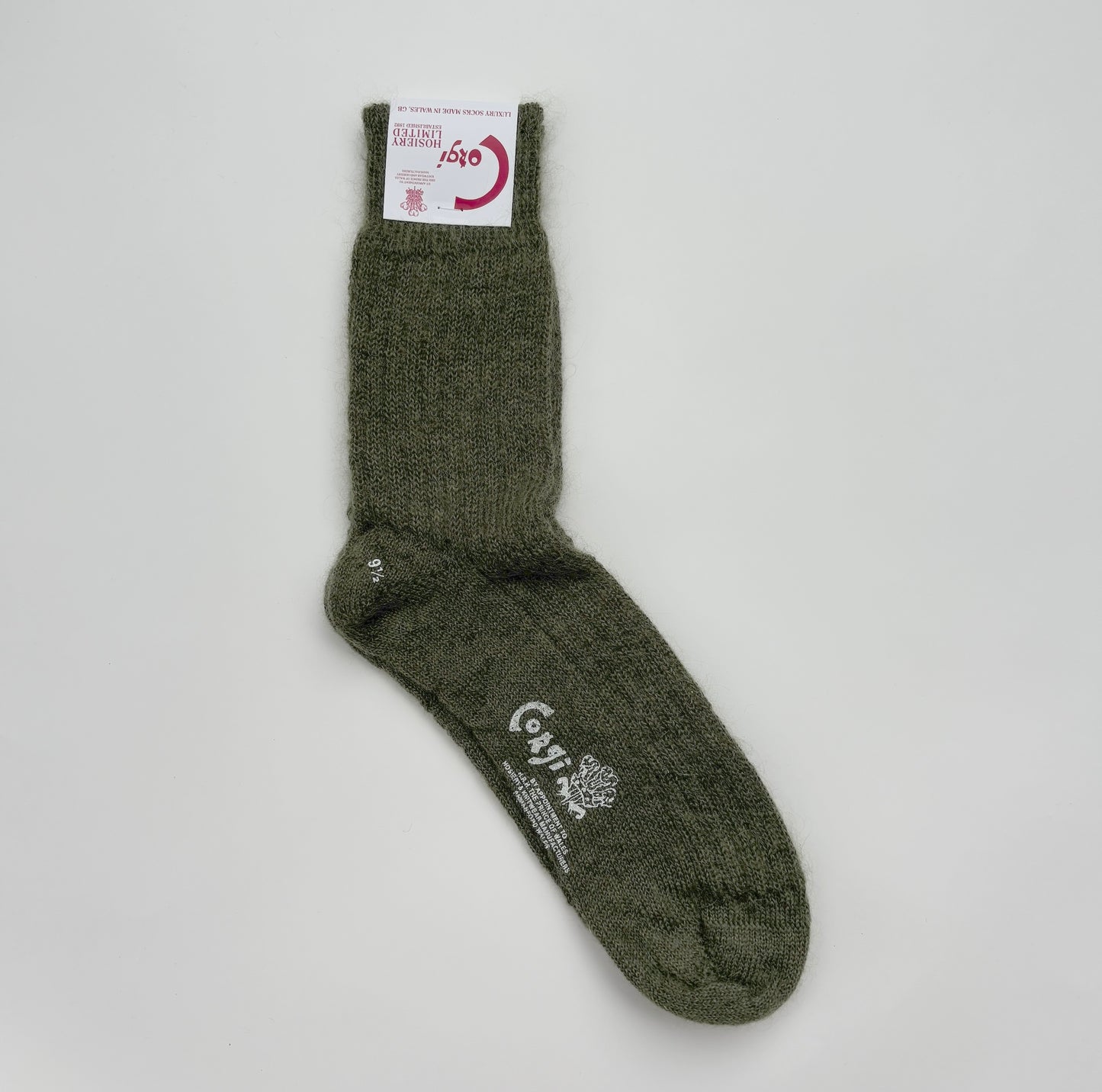 MOHAIR LADIES PLAIN RIB SOCKS  KHAKI