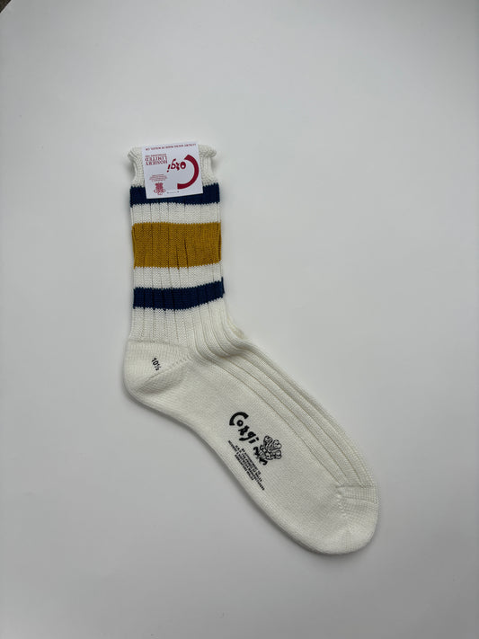 SOFT COTTON SPORT LINE SOCKS NAVY / YELLOW