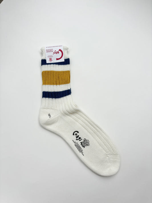 SOFT COTTON SPORT LINE SOCKS NAVY / YELLOW