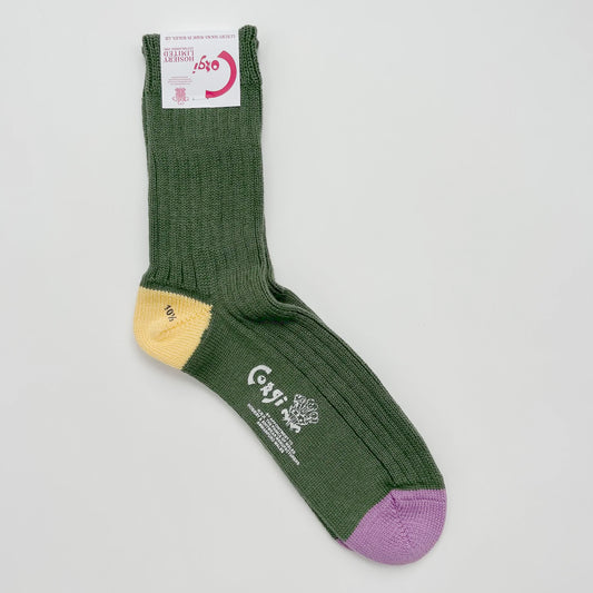 SOFT COTTON HEAL&TOE SOCKS GREEN