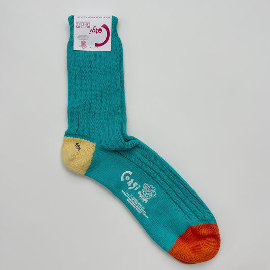 SOFT COTTON HEAL&TOE SOCKS PEACOCK