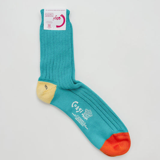 SOFT COTTON HEAL&TOE SOCKS PEACOCK