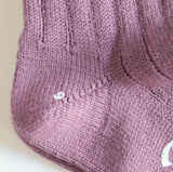 SOFT COTTON LADIES RIB SHORT SOCKS PLUM