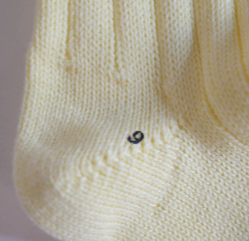 SOFT COTTON LADIES RIB SHORT SOCKS PALE YELLOW