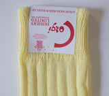 SOFT COTTON LADIES RIB SHORT SOCKS PALE YELLOW